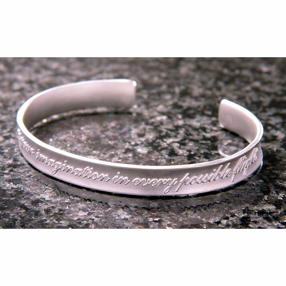 Indulge Your Imagination Bracelet Cuff Jane Austen Pride STERLING SILVER Quote - PalmTreeSky