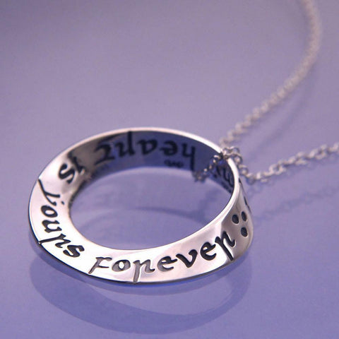 Yours Forever Necklace Engraved Stamped Inscription STERLING SILVER Love Italian - PalmTreeSky