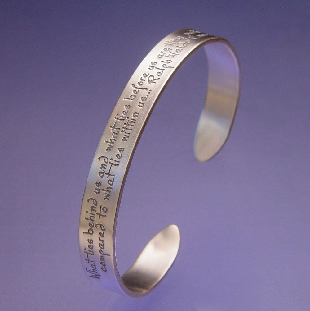 What Lies Within Bracelet Bangle Cuff Inspire Message STERLING SILVER Emerson - PalmTreeSky