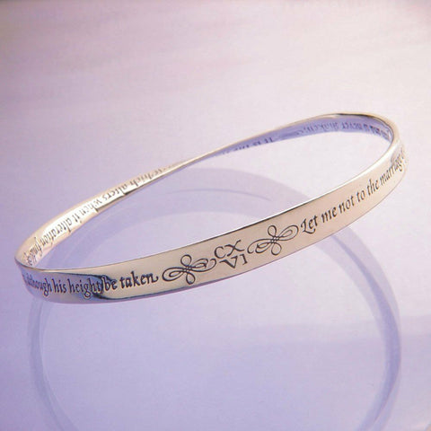 Shakespeare Sonnet Bracelet Bangle Inspirational Message STERLING SILVER Love - PalmTreeSky