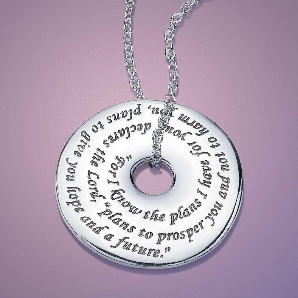 Jeremiah 29:11 Necklace Engraved Inspiration Plans Prosper Hope STERLING SILVER - PalmTreeSky