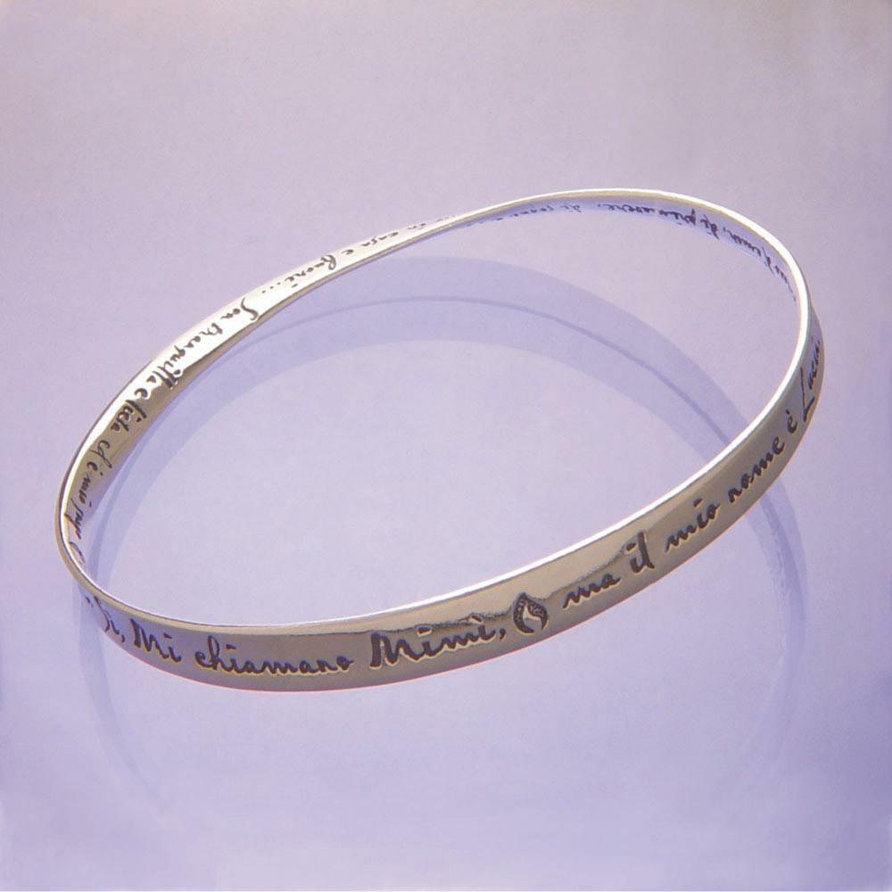 La Boheme Bracelet Composer Puccini Si Mi CHiamano Mimi Message STERLING SILVER - PalmTreeSky