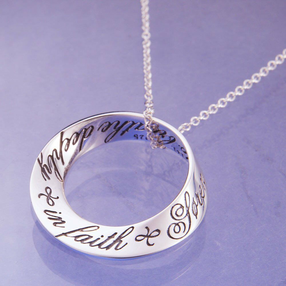 Breath Deeply Faith Necklace Engraved Stamped Inscription STERLING SILVER .925 - PalmTreeSky