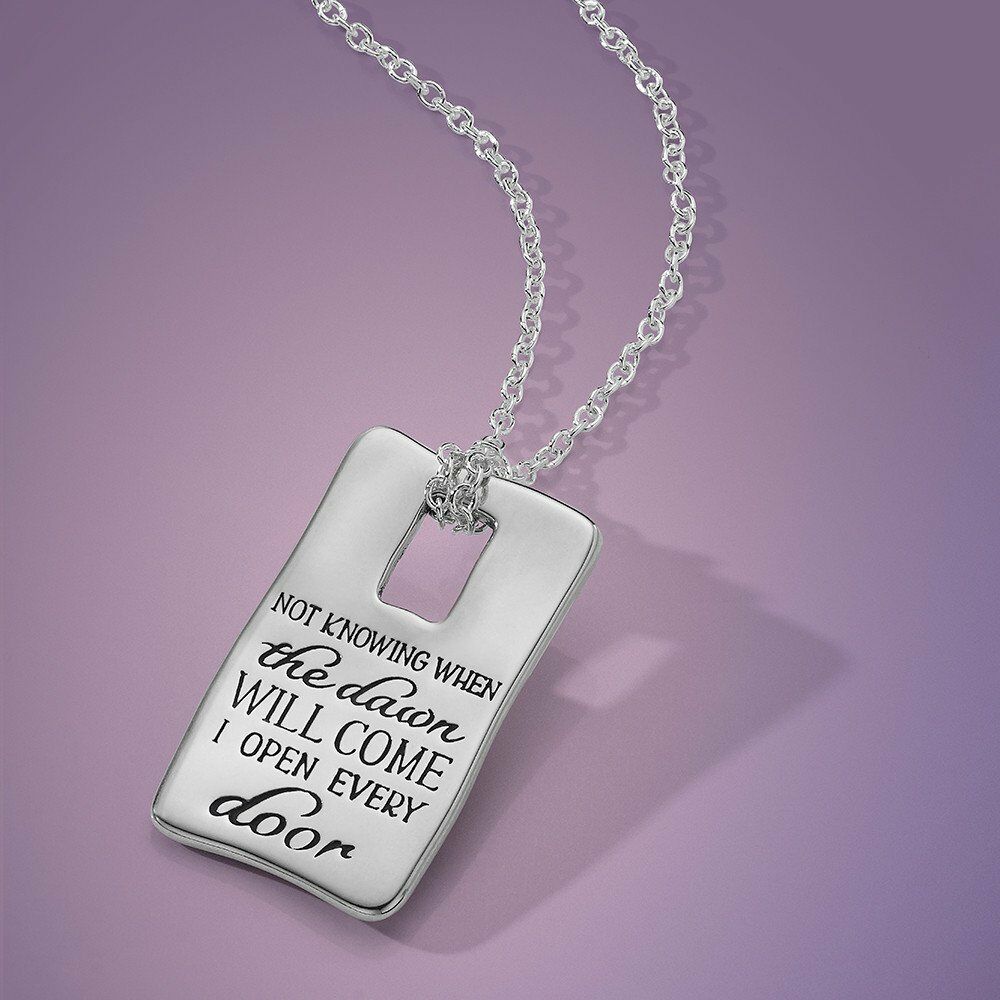 I Open Every Door Necklace Message Inspire Quote Dickinson STERLING SILVER .925 - PalmTreeSky