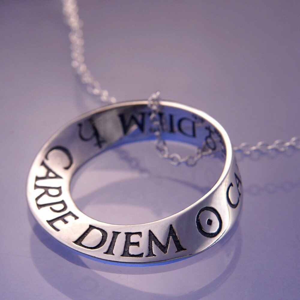 Carpe Diem Necklace Engraved Stamped Inscription STERLING SILVER .925 Seize Day - PalmTreeSky