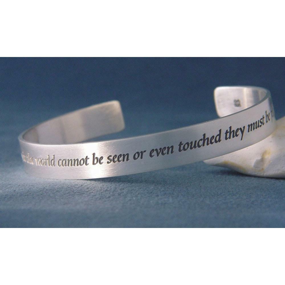 Best And Most Beautiful Bracelet Cuff Helen Keller Message STERLING SILVER 0.925 - PalmTreeSky