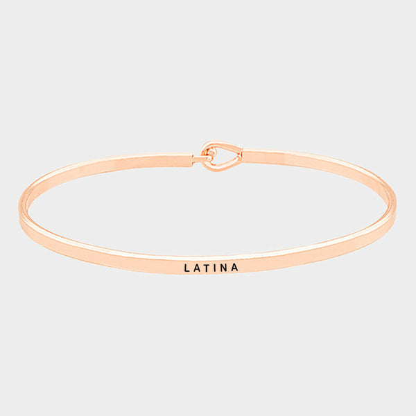 Message Bracelet Latina Spanish Latin Thin Metal ROSE Inspirational Personal - PalmTreeSky