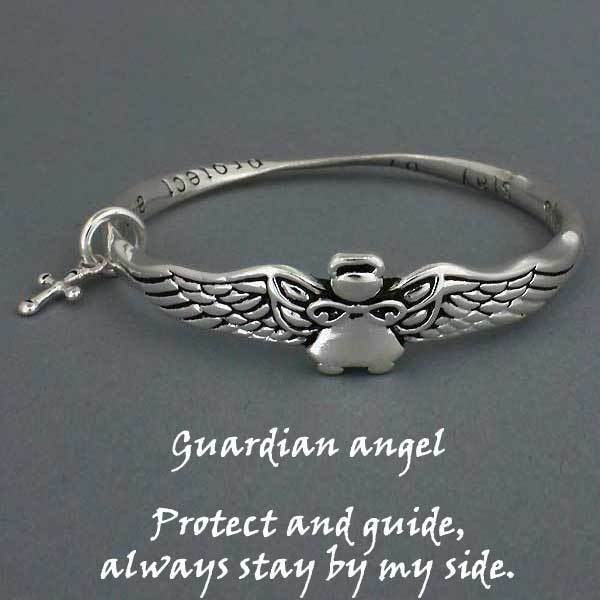 Guardian Angel Bracelet Protect and Guide Wings SILVER Inspirational Jewelry - PalmTreeSky