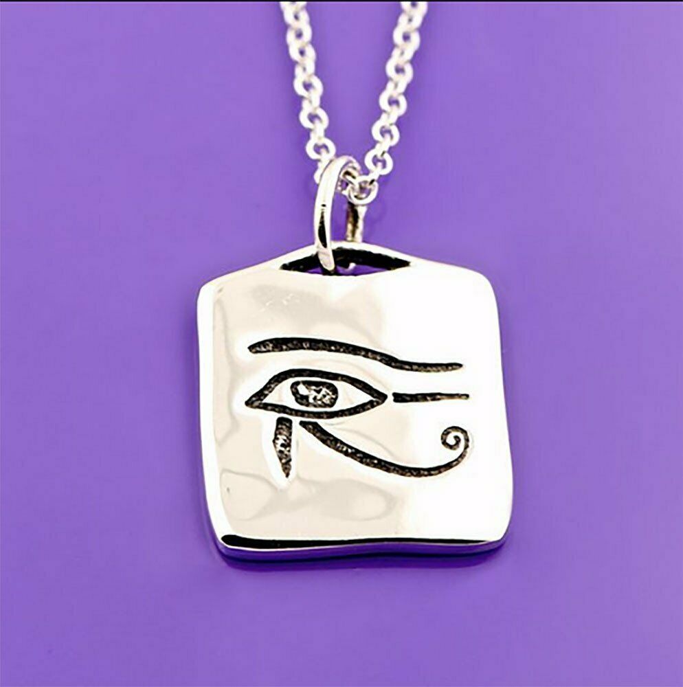 Eye of Horus Necklace Engraved Inspirational Message Whole One STERLING SILVER - PalmTreeSky