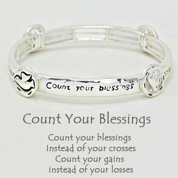 Count your Blessings Bracelet Stretch Our Father Crosses Courage Heart Jewelry - PalmTreeSky