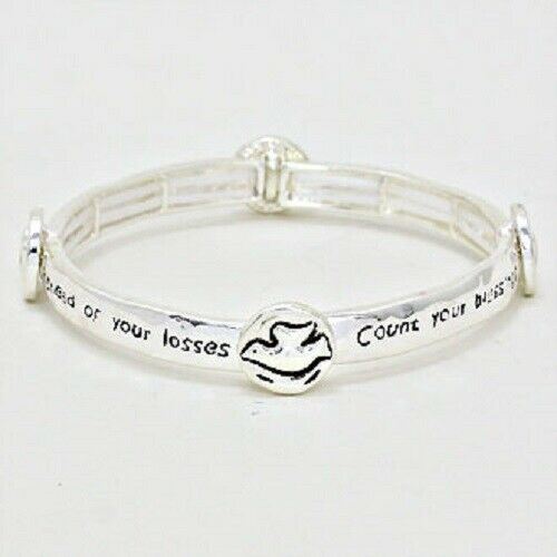 Count your Blessings Bracelet Stretch Our Father Crosses Courage Heart Jewelry - PalmTreeSky