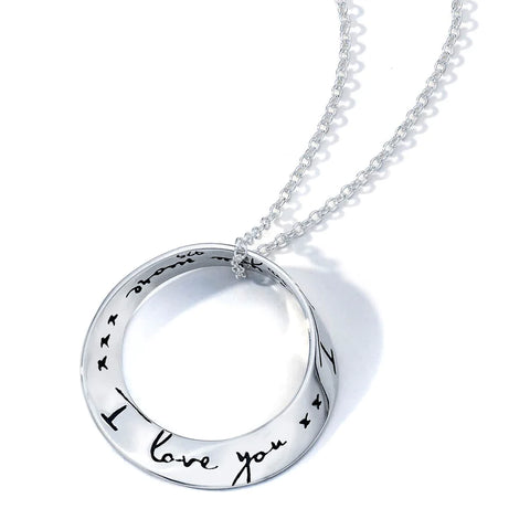 I Love You I Love You More Necklace Message Jewelry 0.925 STERLING SILVER